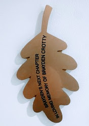 Oak-leaf plaque in loving memory of Brayden Crotty at the Bruce Oake Recovery Centre